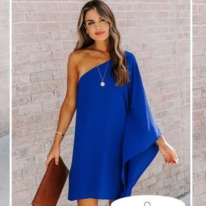 New Vici Blue One Shoulder Mini Dress